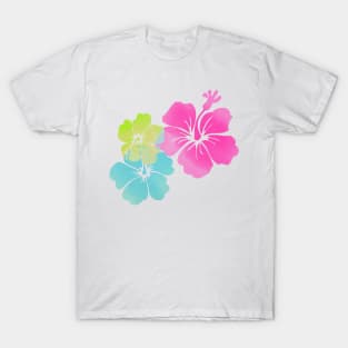 Hawaii Hibiscus, Pink, Green, Blue T-Shirt